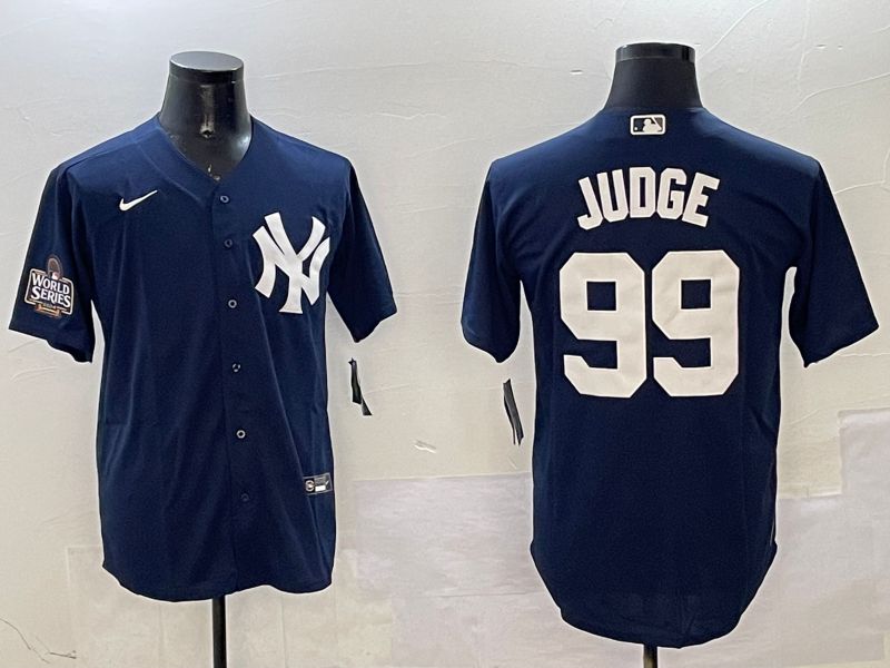 Men New York Yankees #99 Judge Drak Blue Game 2025 Nike MLB Jersey style 5